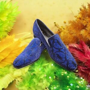 AFTER MIDNIGHT VINTNER VELVET COLLECTION:WINE CRYSTAL-STUDDED SMOKER SHOES.